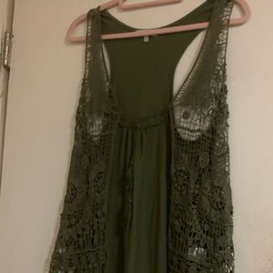 Green Crochet Vest